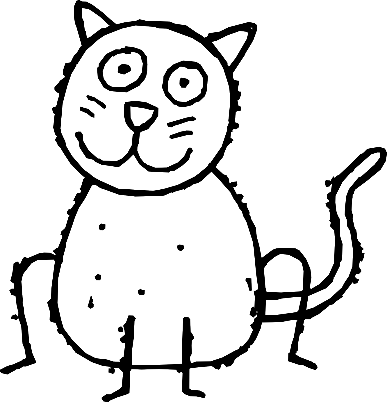 Cartoon Black And White Cat