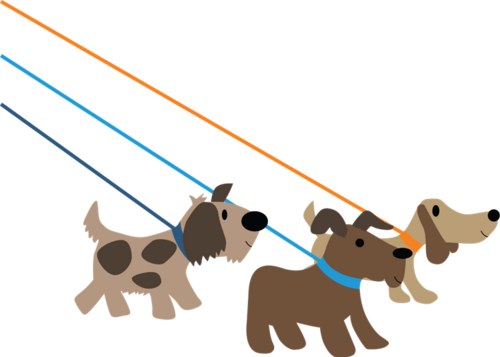 Dog walking clipart