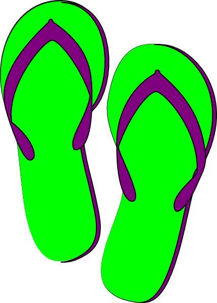 Blue beach flip flops vector clipart - Clipartix