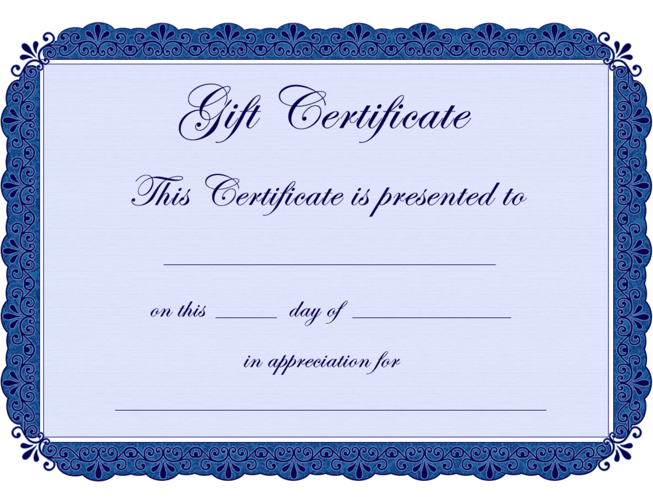 Free Gift Certificate Templates Printable Blank ...