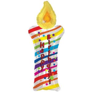 Happy Birthday Candle Shape Balloon (34 Inch Mylar ...