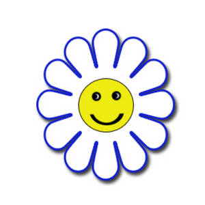 Smiley face flower clipart