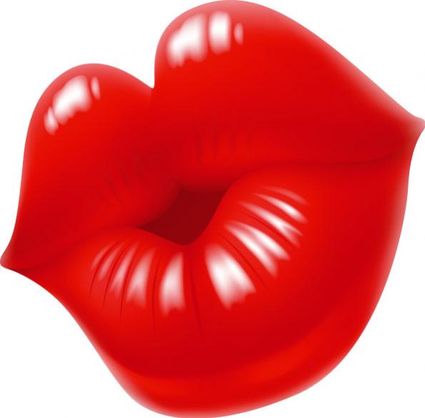 Red lips kiss clipart