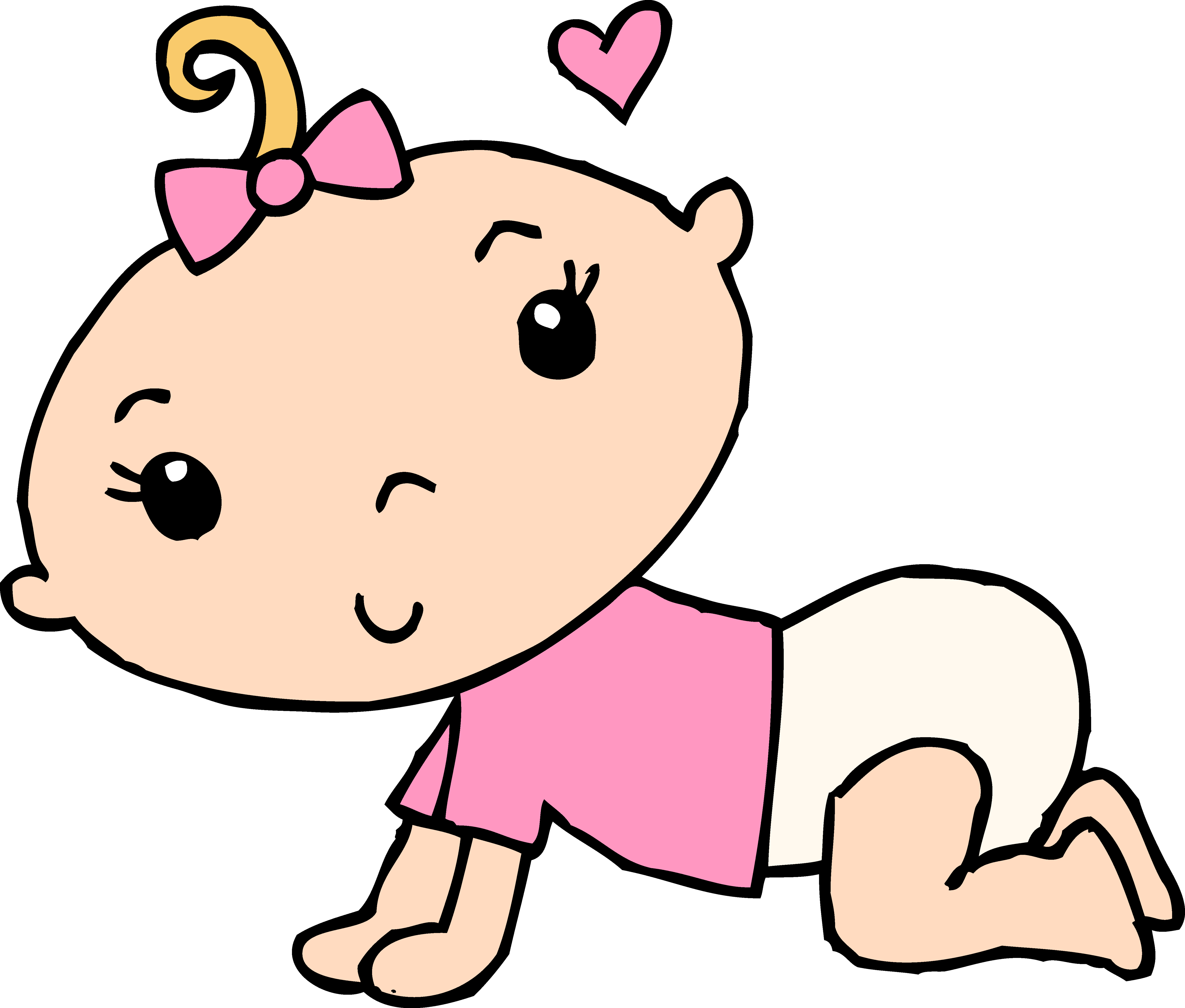 Newborn baby girl clipart