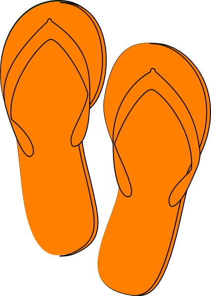 Orange Flip Flops clip art - vector clip art online, royalty free ...