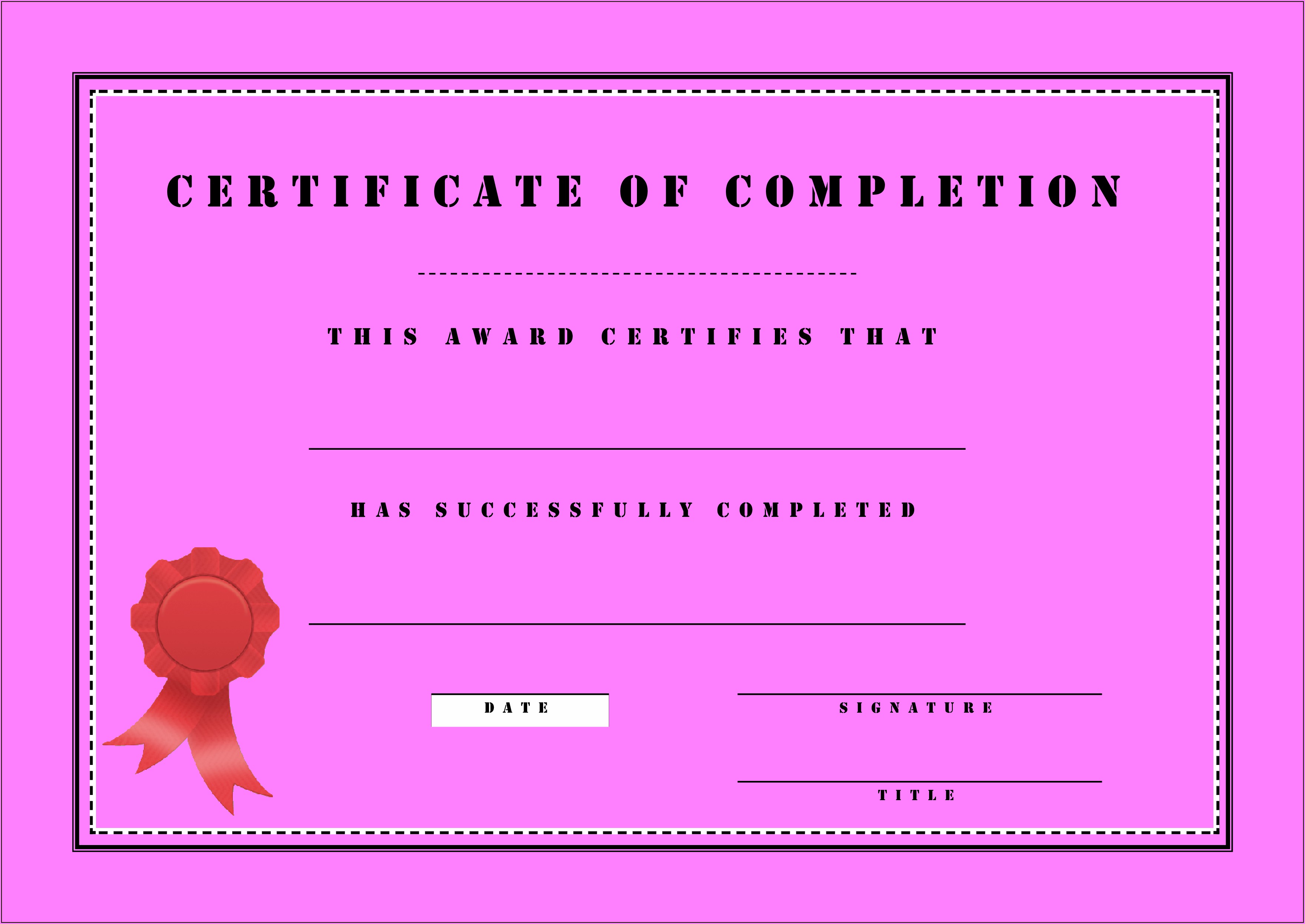 Customizable Certificate Template Free