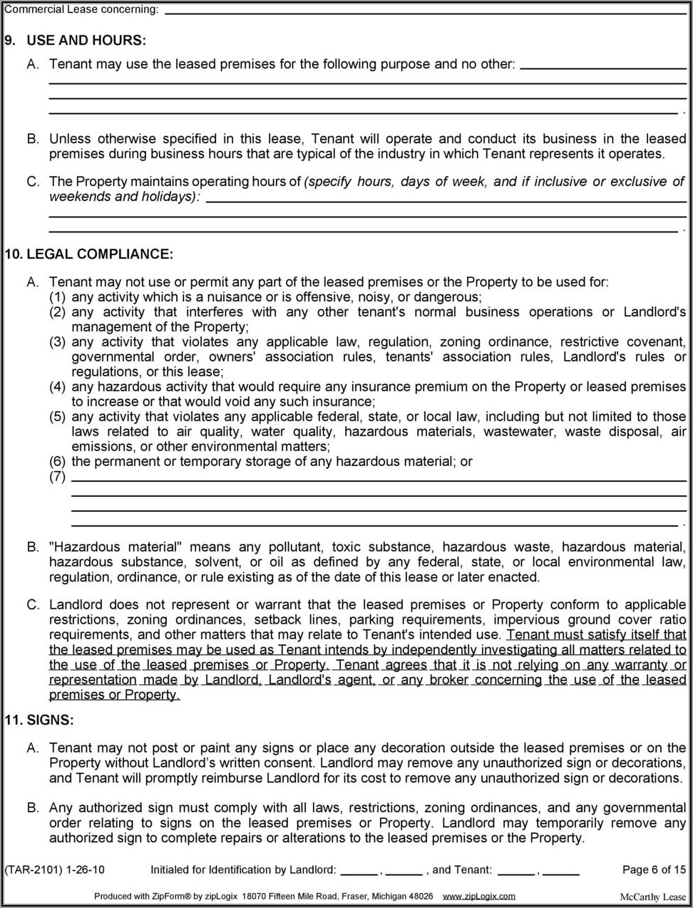 Texas Association Of Realtors Commercial Lease Form