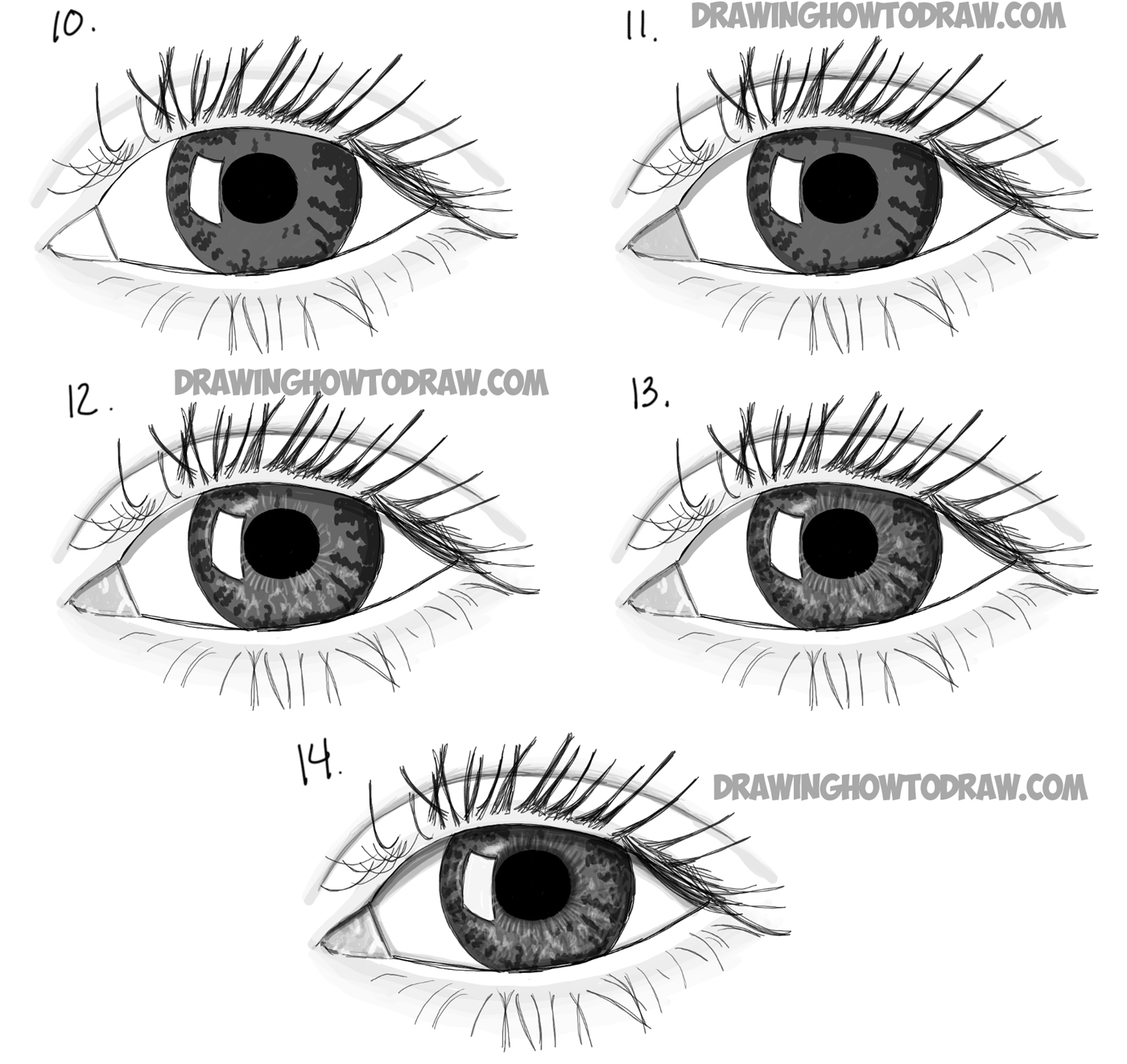 How To Draw Realistic Eyes With Pencil Step By Step ~ How To Draw An ... image.