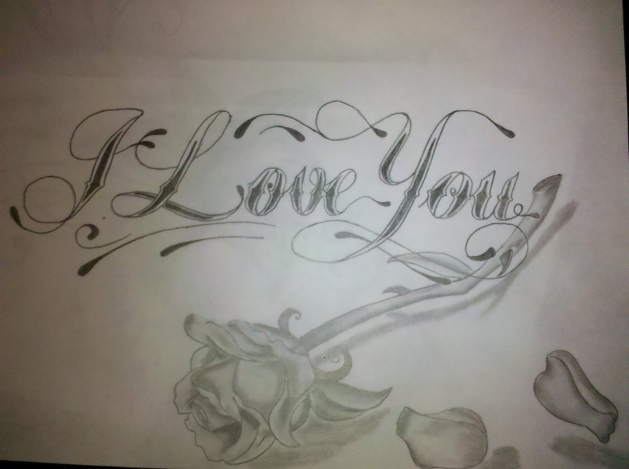 I Love You Drawing, Pencil, Sketch, Colorful, Realistic Art Images