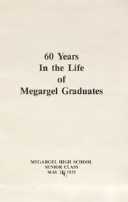 1929 Edition, Megargel High School - Mustang Yearbook (Megargel, TX)