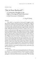Cover page: “Not in Your Backyard!”: A Community Struggle for the Rights of Immigrant Adult Education in San Francisco’s Chinatown