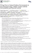 Cover page: Living Close to Natural Outdoor Environments in Four European Cities: Adults’ Contact with the Environments and Physical Activity