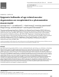 Cover page: Epigenetic hallmarks of age-related macular degeneration are recapitulated in a photosensitive mouse model.