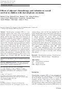 Cover page: Effects of adjuvant chemotherapy and radiation on overall survival in children with choroid plexus carcinoma.