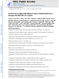 Cover page: Factors associated with falling in early, treated Parkinson's disease: The NET-PD LS1 cohort.