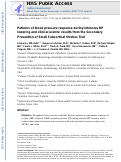 Cover page: Patterns of blood pressure response during intensive BP lowering and clinical events: results from the secondary prevention of small subcortical strokes trial