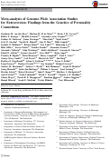 Cover page: Meta-analysis of Genome-Wide Association Studies for Extraversion: Findings from the Genetics of Personality Consortium