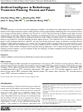 Cover page: Artificial Intelligence in Radiotherapy Treatment Planning: Present and Future.