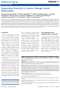 Cover page: Supporting diversity in science through social networking.