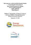 Cover page: Retrospective on Recent DOE-Funded Studies Concerning the Extraction of Rare Earth Elements &amp; Lithium from Geothermal Brines