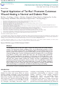 Cover page: Topical Application of Tat-Rac1 Promotes Cutaneous Wound Healing in Normal and Diabetic Mice.