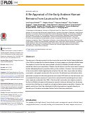 Cover page: A Re-Appraisal of the Early Andean Human Remains from Lauricocha in Peru