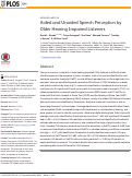 Cover page: Aided and Unaided Speech Perception by Older Hearing Impaired Listeners