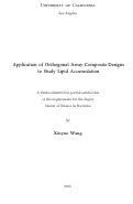 Cover page: Application of Orthogonal Array Composite Designs to Study Lipid Accumulation