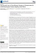 Cover page: The Second Case of Non-Mosaic Trisomy of Chromosome 26 with Homologous Fusion 26q;26q in the Horse