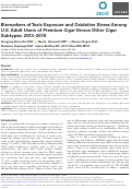 Cover page: Biomarkers of Toxic Exposure and Oxidative Stress Among U.S. Adult Users of Premium Cigar Versus Other Cigar Subtypes: 2013–2019