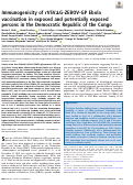 Cover page: Immunogenicity of rVSVΔG-ZEBOV-GP Ebola vaccination in exposed and potentially exposed persons in the Democratic Republic of the Congo