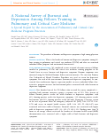 Cover page: A National Survey of Burnout and Depression Among Fellows Training in Pulmonary and Critical Care Medicine: A Special Report by the Association of Pulmonary and Critical Care Medicine Program Directors.