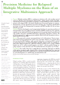 Cover page: Precision Medicine for Relapsed Multiple Myeloma on the Basis of an Integrative Multiomics Approach.