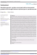 Cover page: Identifying genetic variation associated with environmental gradients and drought‐tolerance phenotypes in ponderosa pine