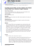 Cover page: Feasibility, Reproducibility, and Clinical Validity of the Pediatric Anxiety Rating Scale—Revised for Fragile X Syndrome