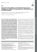 Cover page: Systematic Heritability and Heritability Enrichment Analysis for Diabetes Complications in UK Biobank and ACCORD Studies.