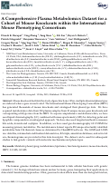Cover page: A Comprehensive Plasma Metabolomics Dataset for a Cohort of Mouse Knockouts within the International Mouse Phenotyping Consortium