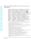 Cover page: Spectral analysis for the Majorana Demonstrator experiment