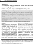 Cover page: In vivo prostate cancer detection and grading using restriction spectrum imaging-MRI