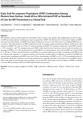 Cover page: Daily Oral Pre-exposure Prophylaxis (PrEP) Continuation Among Women from Durban, South Africa, Who Initiated PrEP as Standard of Care for HIV Prevention in a Clinical Trial