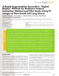 Cover page: A Rapid Segmentation-Insensitive “Digital Biopsy” Method for Radiomic Feature Extraction: Method and Pilot Study Using CT Images of Non–Small Cell Lung Cancer