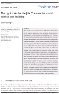 Cover page: The Right Tools for the Job: The Case for Spatial Science Tool-Building