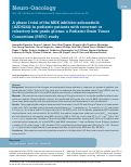 Cover page: A phase I trial of the MEK inhibitor selumetinib (AZD6244) in pediatric patients with recurrent or refractory low-grade glioma: a Pediatric Brain Tumor Consortium (PBTC) study.