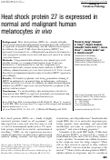 Cover page: Heat shock protein 27 is expressed in normal and malignant human melanocytes in vivo