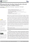 Cover page: Returning Individual Tap Water Testing Results to Research Study Participants after a Wildfire Disaster