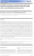 Cover page: Feasibility and safety of extended-release naltrexone treatment of opioid and alcohol use disorder in HIV clinics: a pilot/feasibility randomized trial.