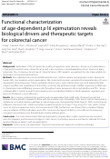 Cover page: Functional characterization of age-dependent p16 epimutation reveals biological drivers and therapeutic targets for colorectal cancer.