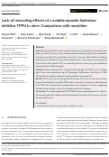 Cover page: Lack of rewarding effects of a soluble epoxide hydrolase inhibitor TPPU in mice: Comparison with morphine