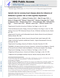 Cover page: Genetic risk for coronary heart disease alters the influence of Alzheimer's genetic risk on mild cognitive impairment