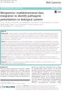 Cover page: Mergeomics: multidimensional data integration to identify pathogenic perturbations to biological systems